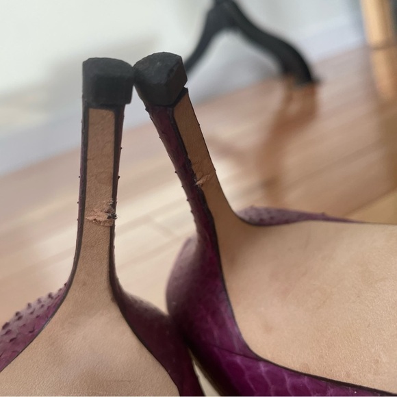 Jimmy Choo Purple Python Leather Snake Print Abel Pointed Toe Pumps EUC Sz 37.5 - Picture 11 of 12